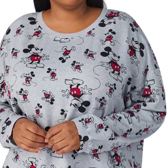 NWT Disney Mickey Mouse 2-Pc Printed Long Sleeve Soft Jersey Pajama Lounge Set - Picture 6 of 11
